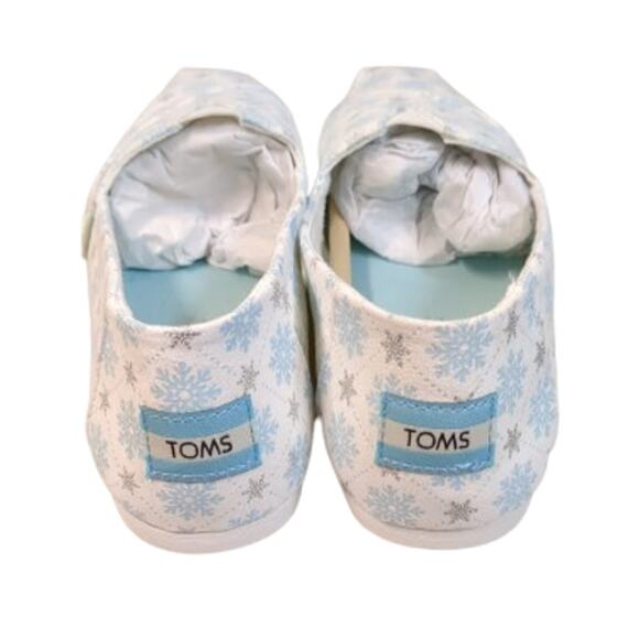 TOMS - Womens Alpargata Espadrille-White Snowflakes Print-Size: 7 B(M)-NIB-S38 - Picture 4 of 5